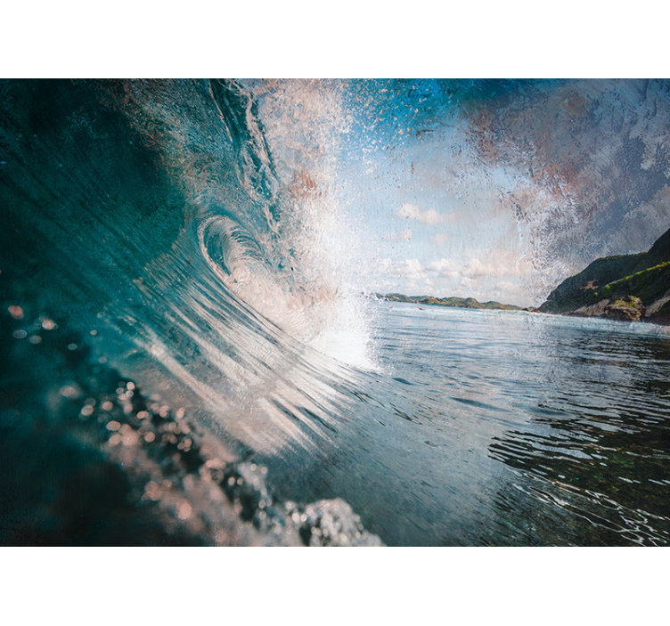 Energetic Sea Surge sea animals wall mural - TenStickers