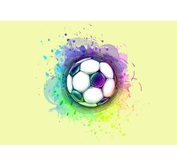 Music wall mural colorful soccer ball design - TenStickers