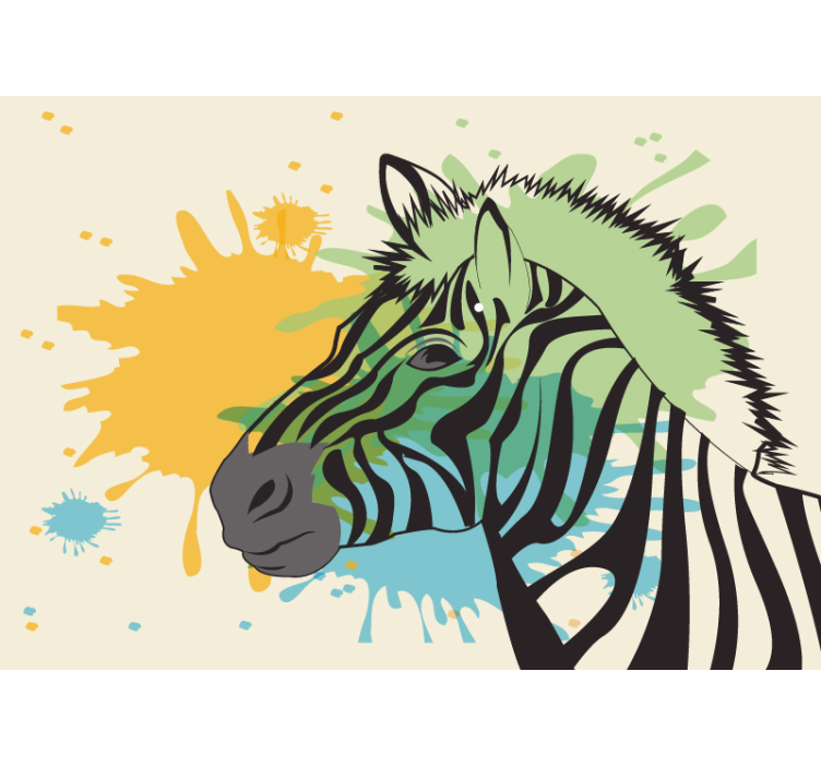 Animal wall mural zebra splash artwork - TenStickers