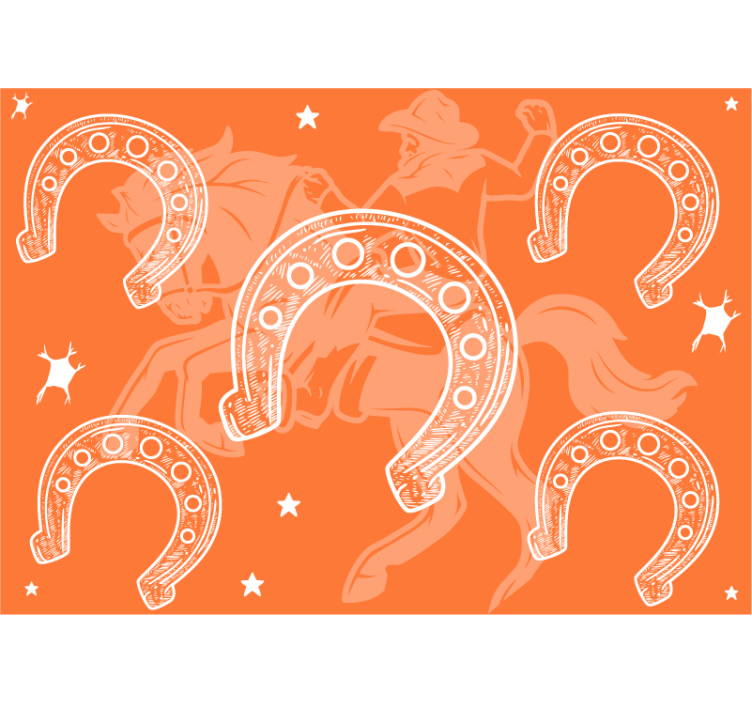 Vehicle wall mural horseshoe rodeo scene - TenStickers