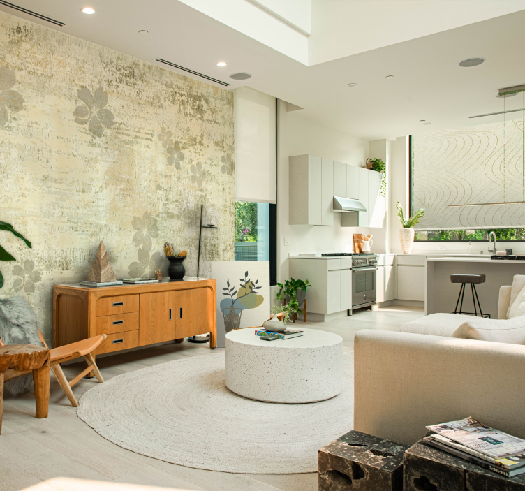 Delicate flower patterns living room wall mural - TenStickers