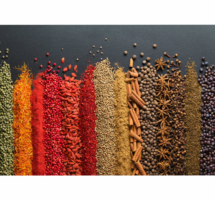 Textured wall mural spice arrangement design - TenStickers