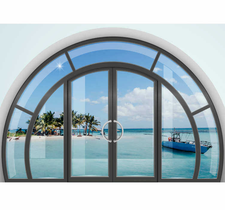 Caribbean Sea landscape window 3D Wall Mural - TenStickers