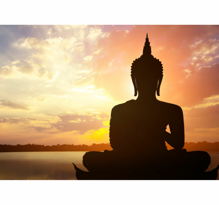 Buddha wall mural buddha silhouette sunset - TenStickers