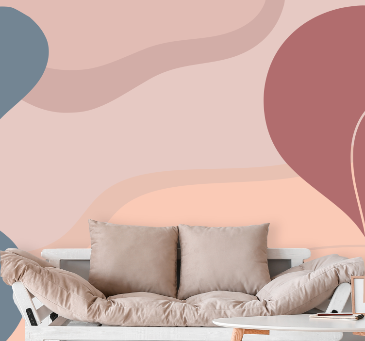Abstract wall mural curved shape design - TenStickers