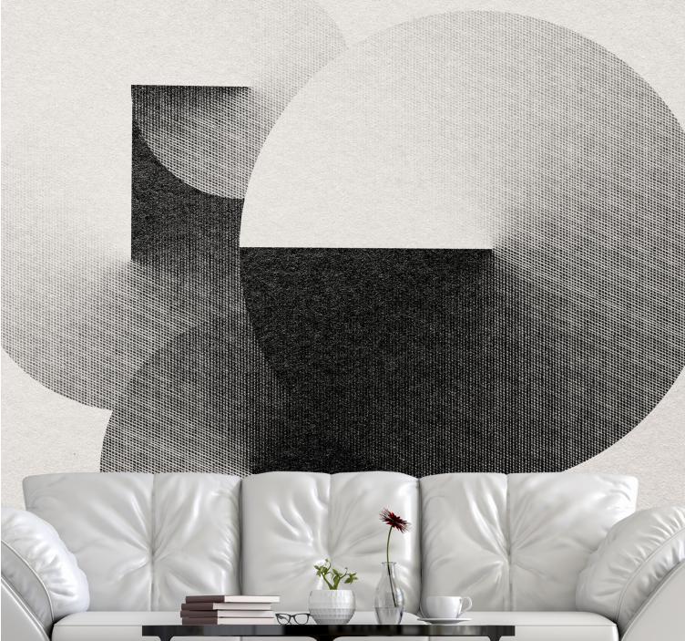 Abstract wall mural geometric circle design - TenStickers