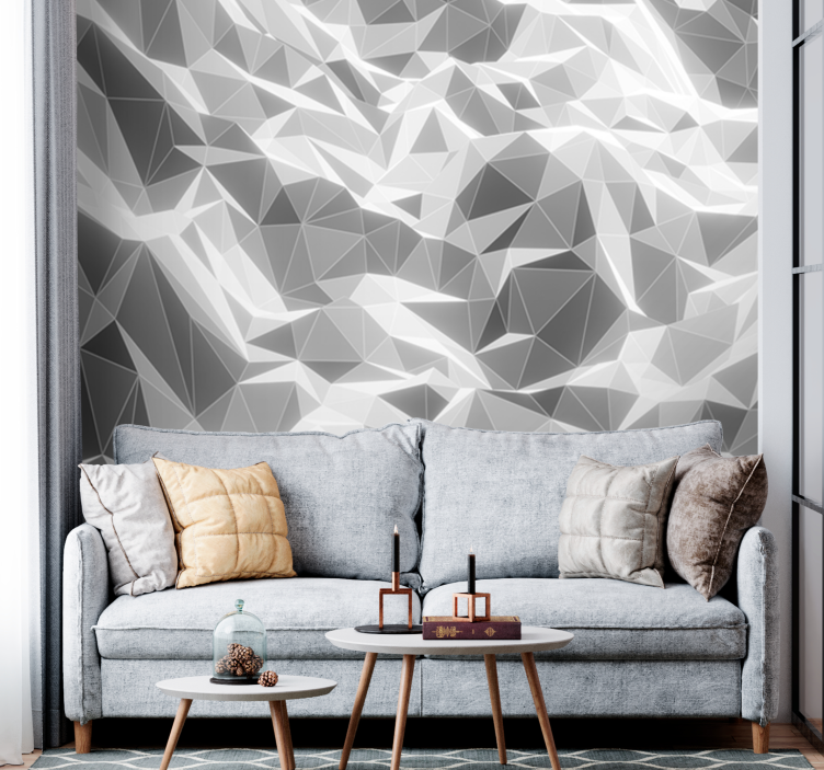 Abstract wall mural in geometric stone design - TenStickers