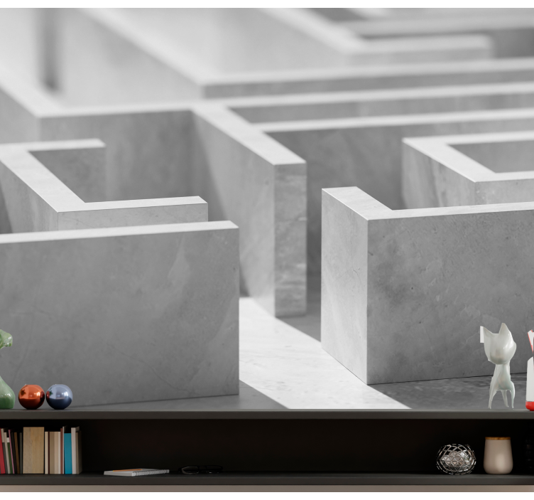 Abstract wall mural maze structure design - TenStickers