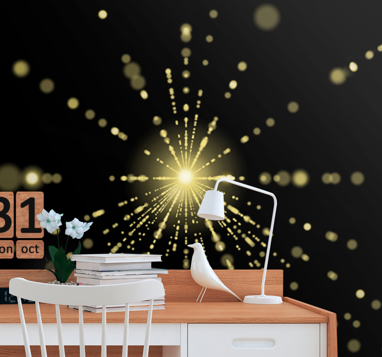 Abstract wall mural radiant light explosion - TenStickers