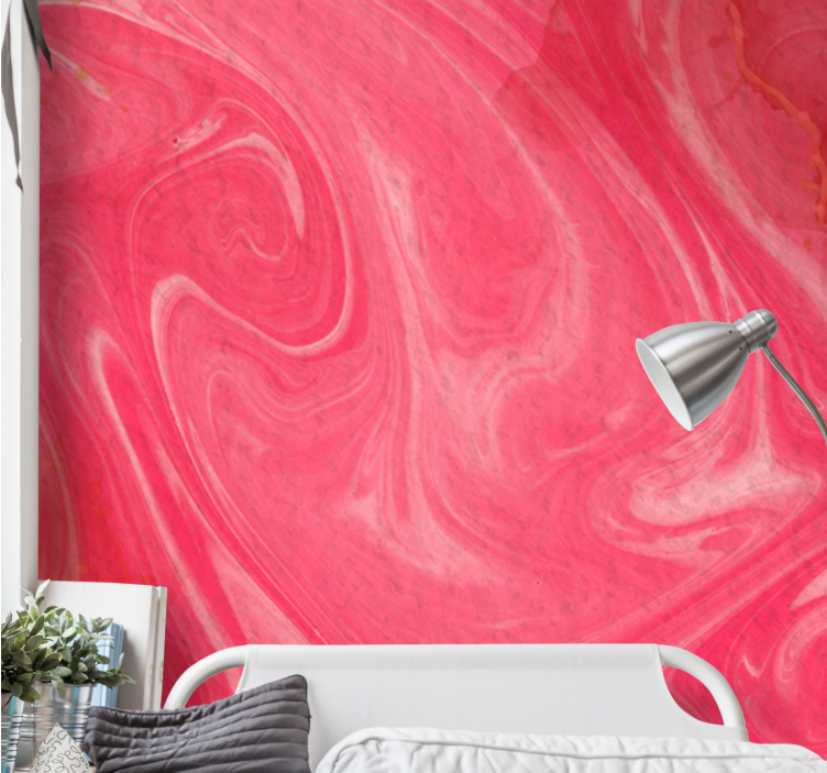 Abstract wall mural swirling pink designs - TenStickers