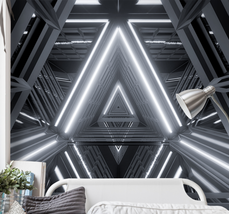 Abstract wall mural triangular glow design - TenStickers