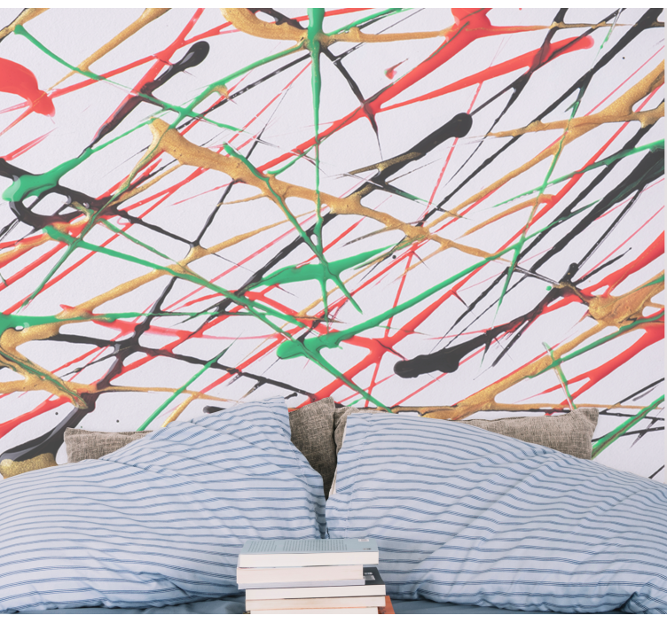 Abstract wall mural with dynamic brush strokes - TenStickers