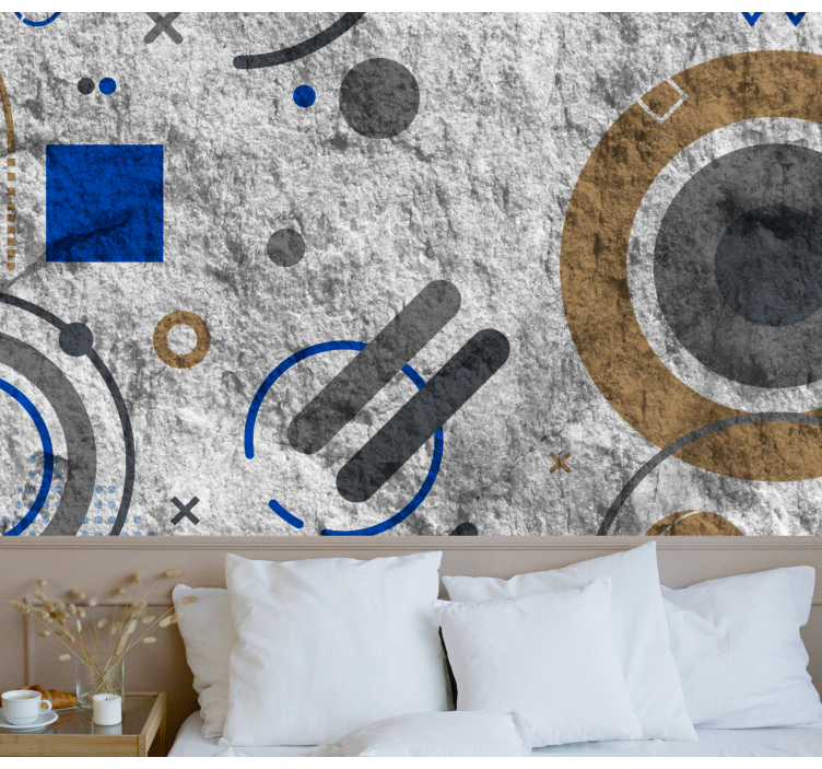 Abstract wall mural with geometric circle patterns - TenStickers
