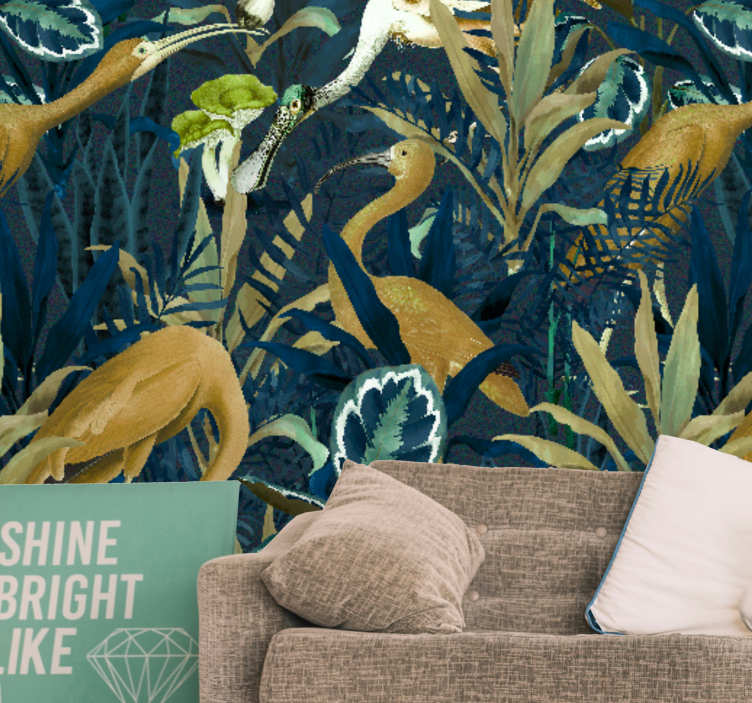 Africa wall mural tropical bird scene - TenStickers