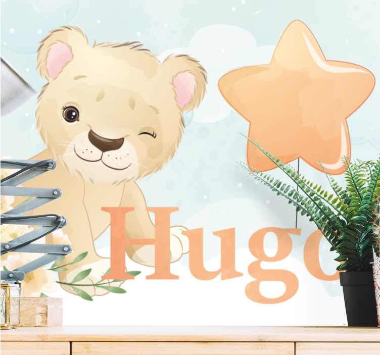 Animal wall mural cute lion character - TenStickers