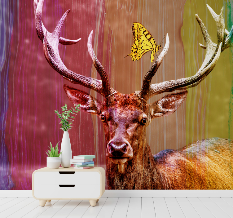 Animal wall mural majestic deer head - TenStickers