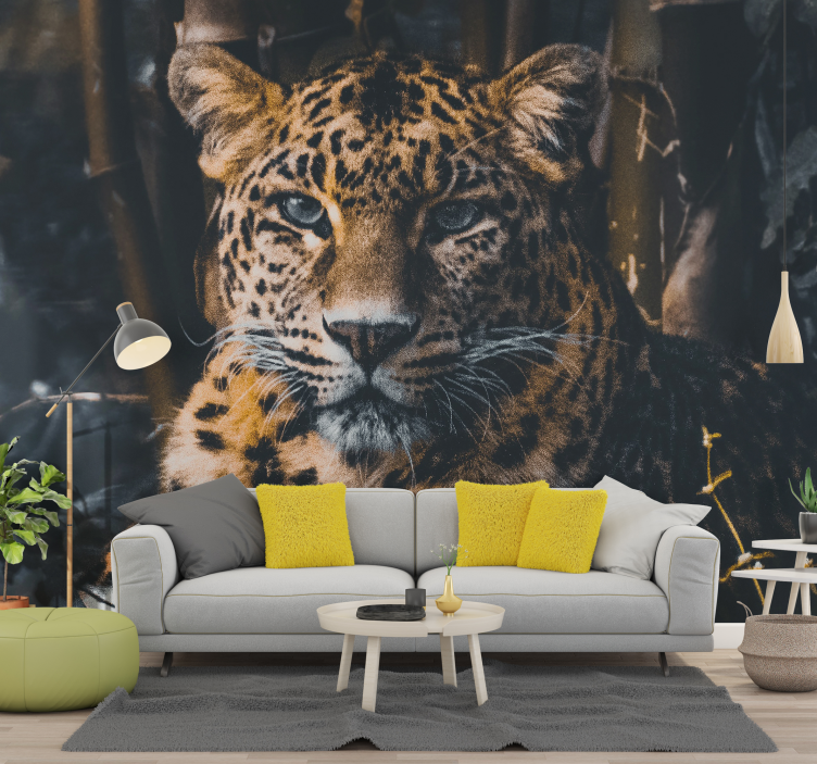 Animal wall mural majestic leopard portrait - TenStickers