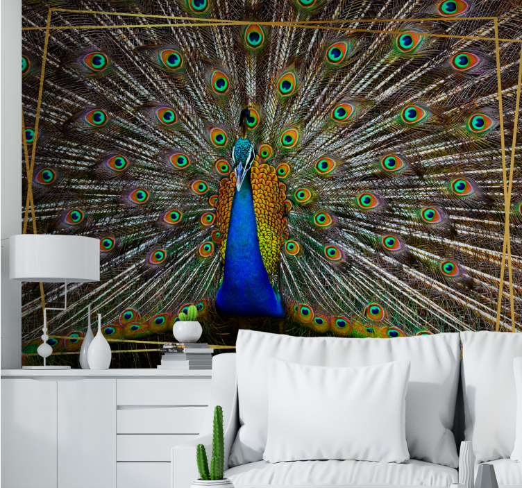 Animal wall mural regal peacock display - TenStickers