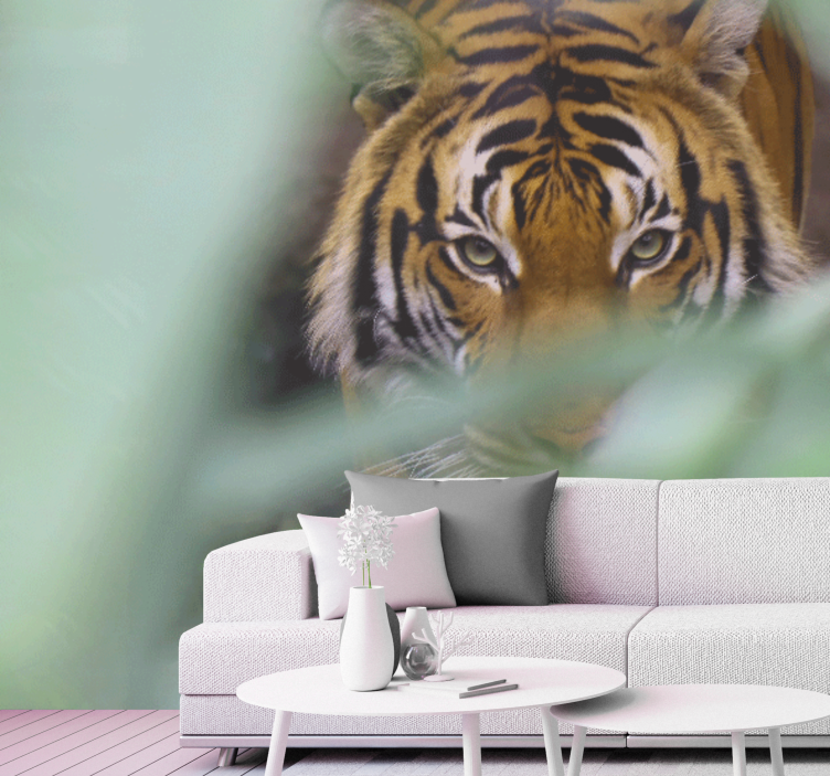 Animal wall mural tiger in wilderness - TenStickers