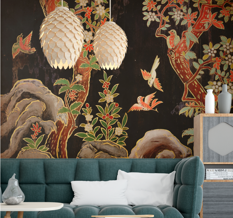Animal wall mural tropical birds scene - TenStickers