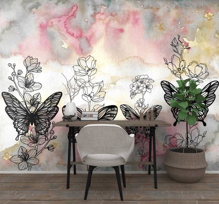 art butterfly animal wall mural - TenStickers