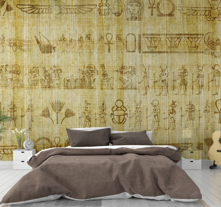Art wall mural ancient egyptian hieroglyphs - TenStickers