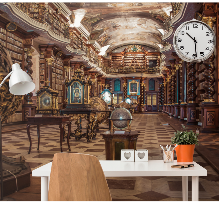 Art wall mural elegant library interior - TenStickers
