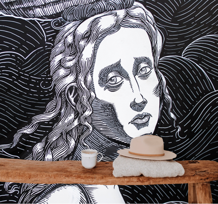 Art wall mural intricate female portrait - TenStickers