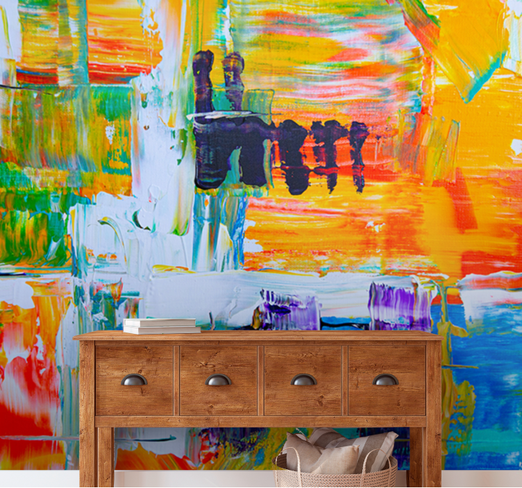 Art wall mural vibrant abstract design - TenStickers