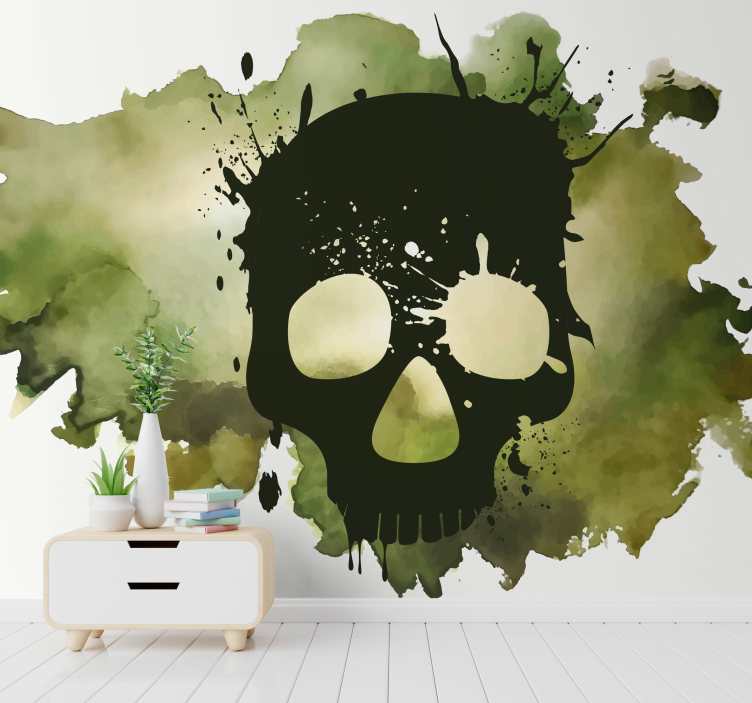 Artistic skull splash urban wall mural - TenStickers