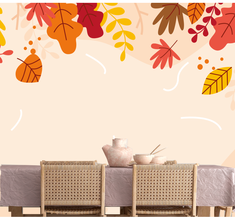 Autumn Leaf Patterns flower wall mural - TenStickers