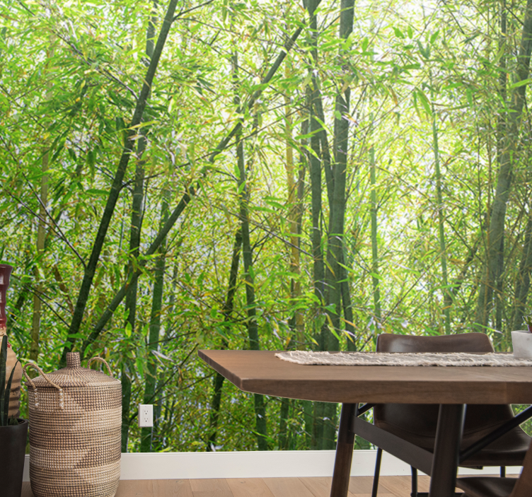 Bamboo landscape tree mural - TenStickers