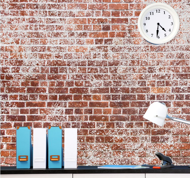 Brick wall mural textured red wall - TenStickers