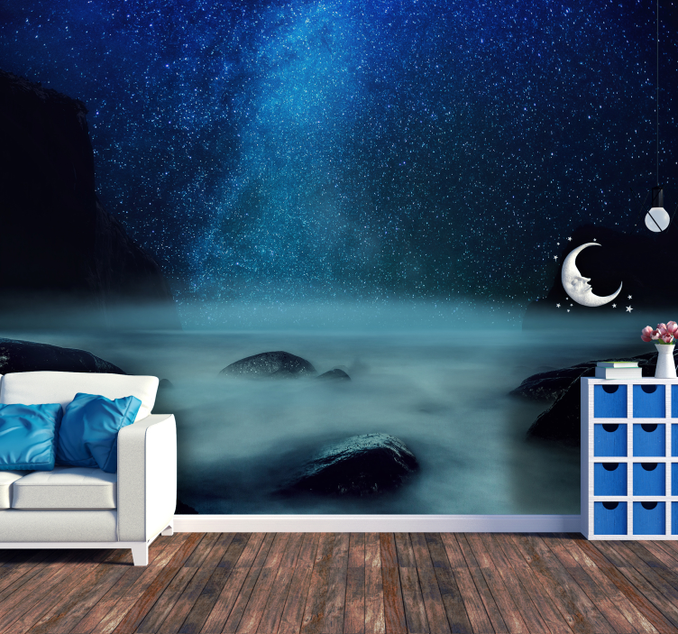 Bright Cost Sky Night Sky Wall Mural - TenStickers