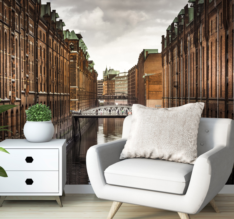 Canal from the bridge wall mural - TenStickers