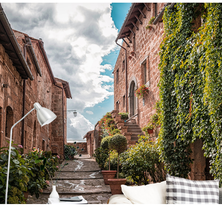 Charming Italian Street city wall mural - TenStickers