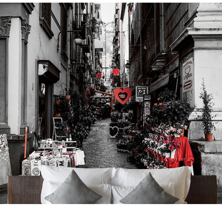 Charming Street Blooms city wall mural - TenStickers