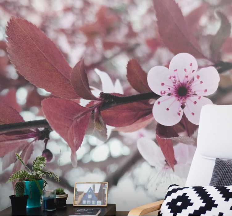 Cherry blossom bloom flower wall mural - TenStickers