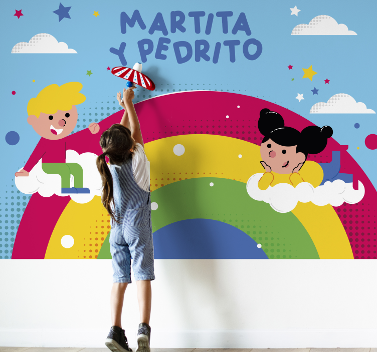 Childhood Friends Playing kids wall mural - TenStickers