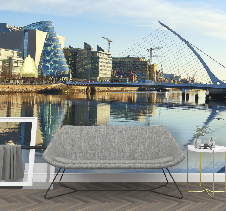 City wall mural Dublin river - TenStickers