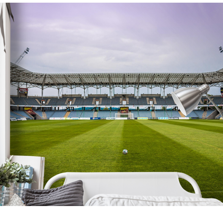 City wall mural soccer field scene - TenStickers