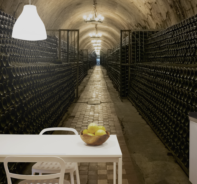 City wall mural wine cellar passage - TenStickers