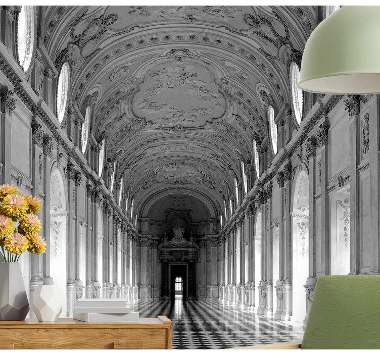 Classic art wall mural elegant architectural aisle - TenStickers