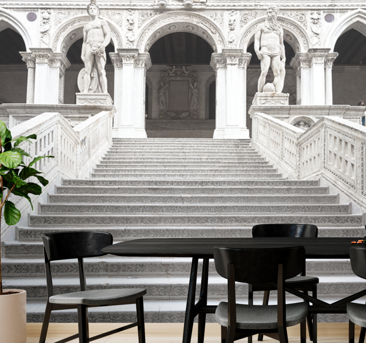 Classic art wall mural of majestic stone stairs - TenStickers