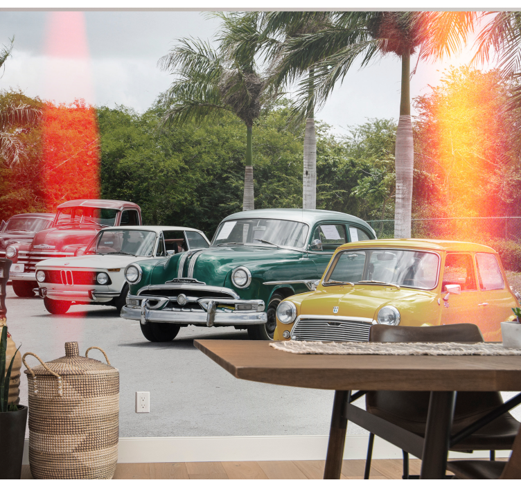 Classic Car Collection vehicle wall mural - TenStickers