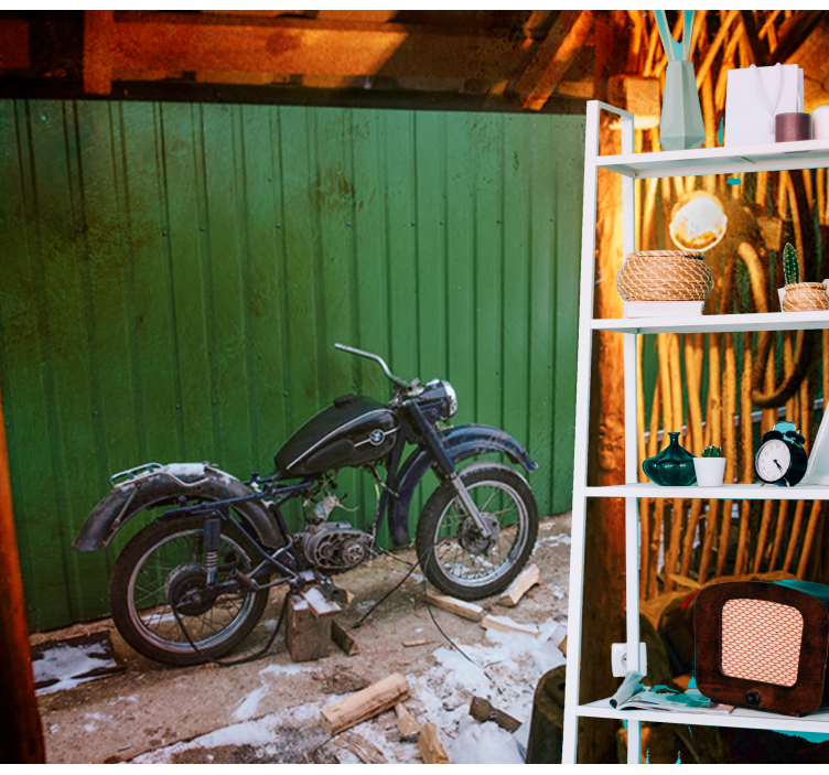 Classic Motorcycle Scene vehicle wall mural - TenStickers