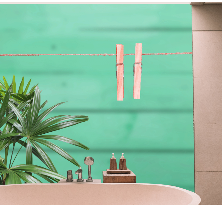 Clothespins on Line textured wall mural - TenStickers