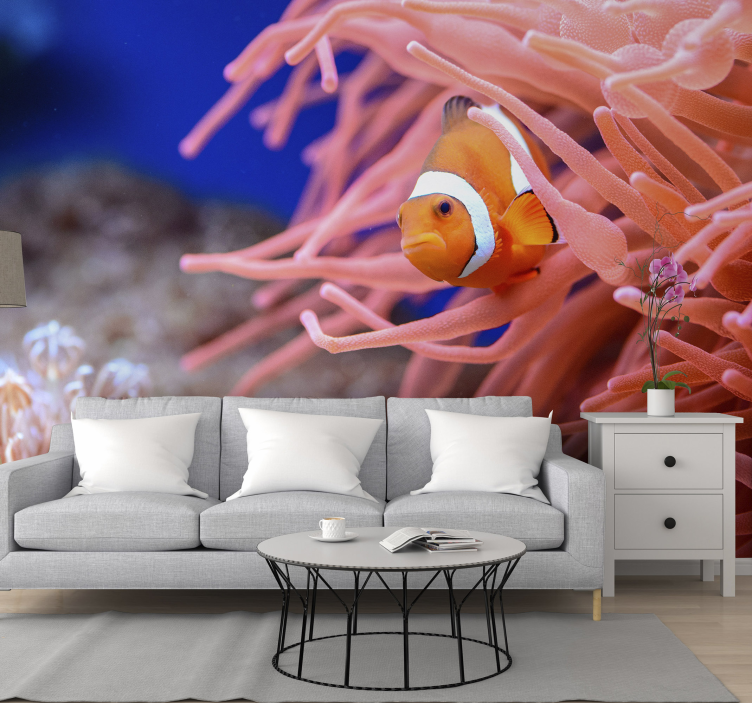 Animal wall mural clownfish among anemones - TenStickers