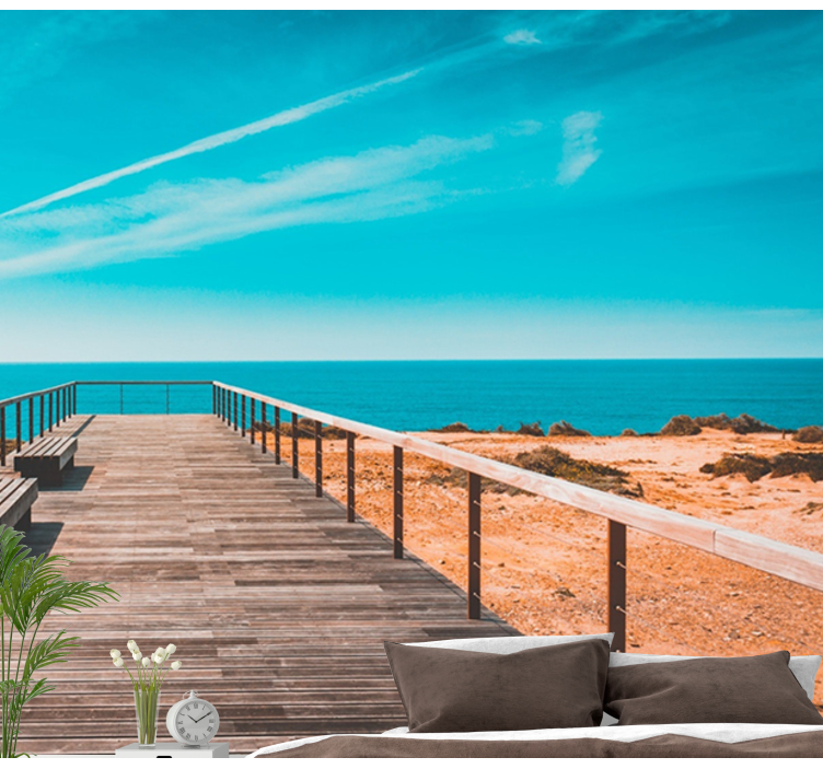 Coastal Boardwalk View landscape wall mural - TenStickers