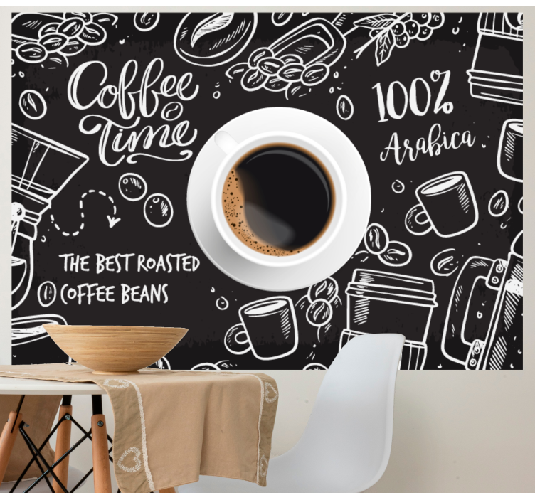 Coffee time design quote wall mural - TenStickers